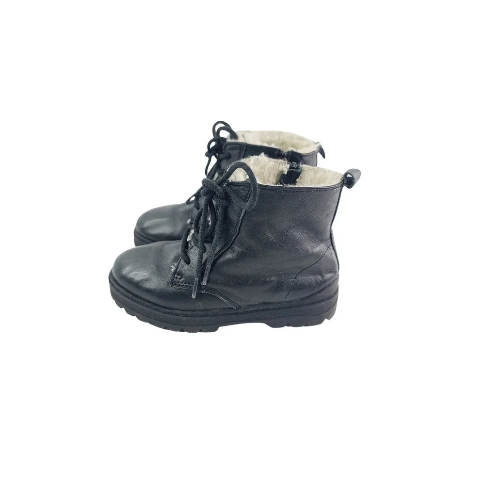 Zara, Leather, Faux Fur Casual Outdoor Winter Boots Girls' Size 10.5 Black. A. H